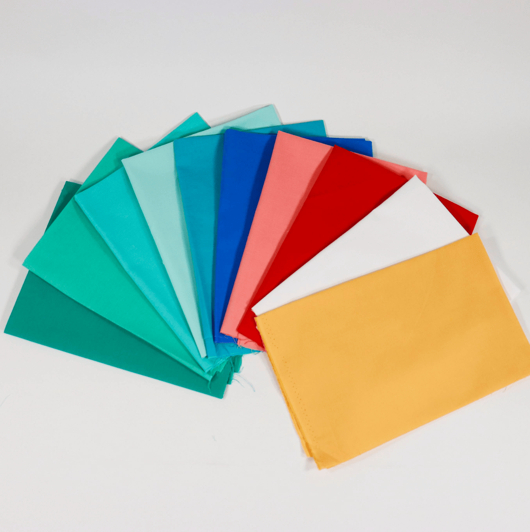 Moda Fabric Pre Cuts Moda Bella Solids St Ives Harbour 10 Piece Fat Quarter Bundle - The Sewing Studio