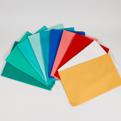 Moda Fabric Pre Cuts Moda Bella Solids St Ives Harbour 10 Piece Fat Quarter Bundle - The Sewing Studio