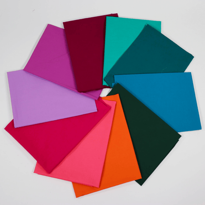 Moda Fabric Pre Cuts Moda Bella Solids Tropical Getaway 10 Piece Fat Quarter Bundle - The Sewing Studio