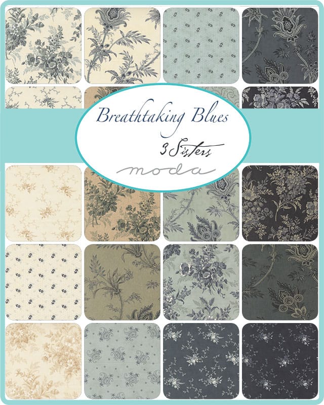 Moda Fabric Pre Cuts Moda Breathtaking Blues Fat Quarter Bundle 30 Piece - The Sewing Studio