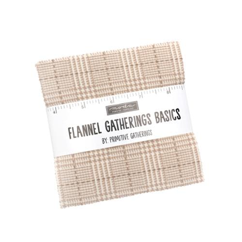 Moda Fabric Pre Cuts Moda Flannel Gatherings Basics Charm Pack - The Sewing Studio