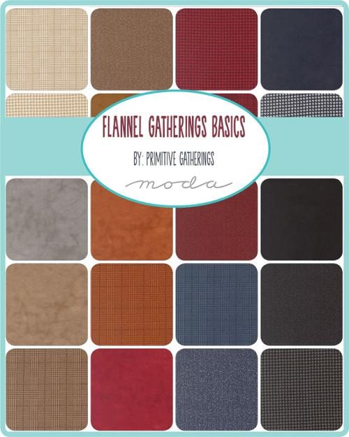 Moda Fabric Pre Cuts Moda Flannel Gatherings Basics Charm Pack - The Sewing Studio
