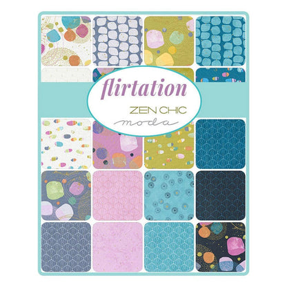 Multi-coloured Fun and Funky Moda Fabric Pre Cuts Moda Flirtation Fat Quarter Pack 36 Piece 1830AB - The Sewing Studio