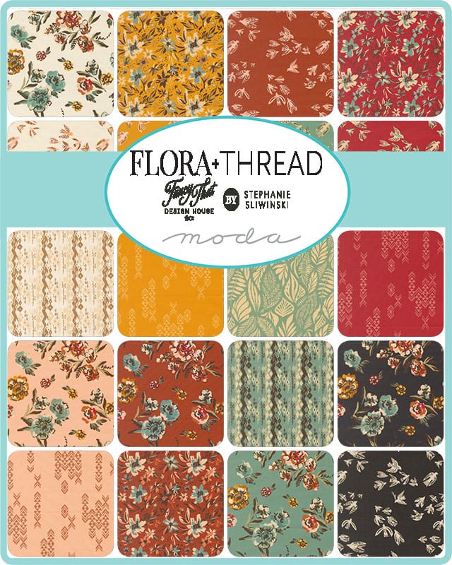 Moda Fabric Pre Cuts Moda Flora + Thread Charm Pack - The Sewing Studio