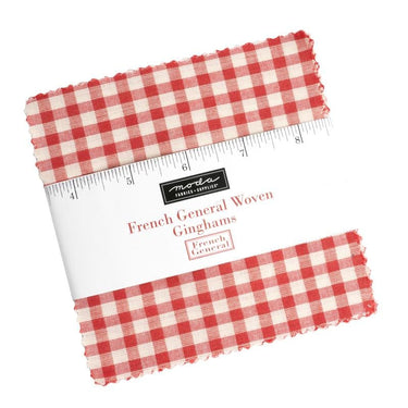 Moda Fabric Pre Cuts Moda French General Woven Ginghams Charm Pack 12223PP  - The Sewing Studio for sale UK - The Sewing Studio