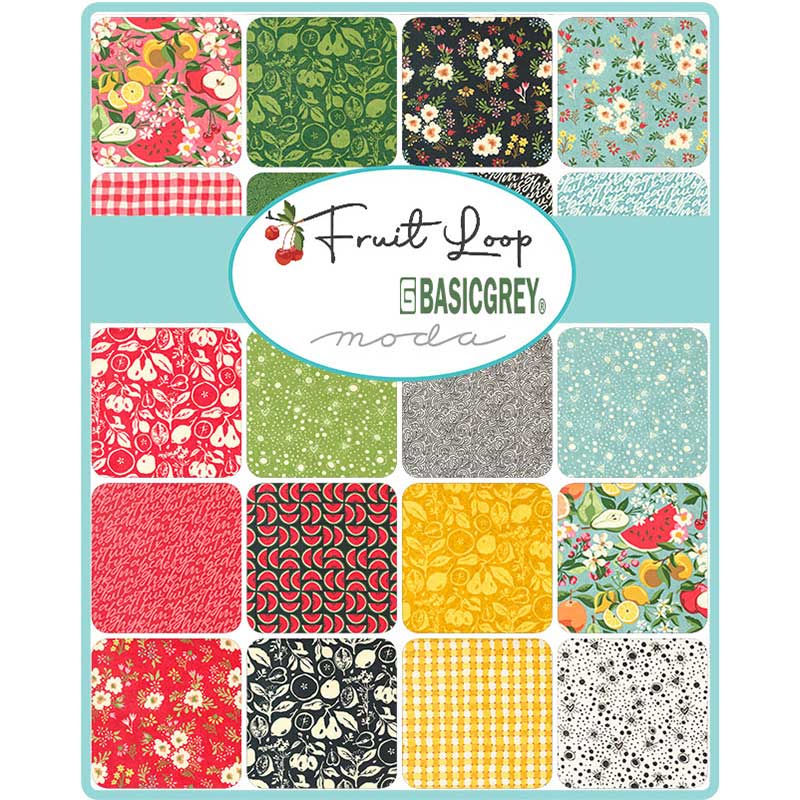 Moda Fabric Pre Cuts Moda Fruit Loop Layer Cake 30730LC  - The Sewing Studio