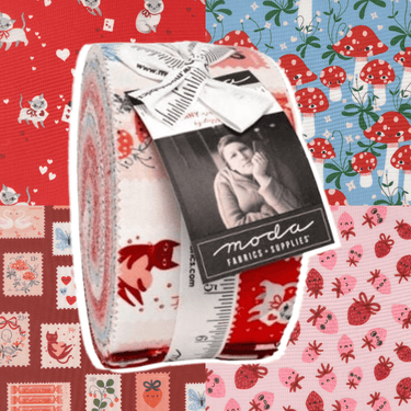 Moda Fabric Pre Cuts Moda Funny Valentine Jelly Roll  - The Sewing Studio for sale UK - The Sewing Studio