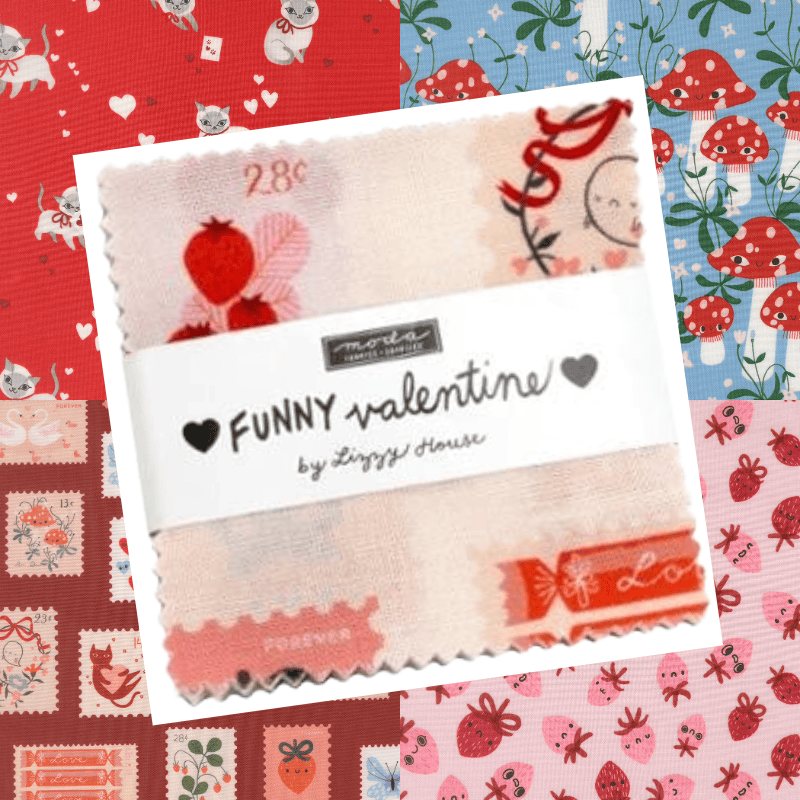Moda Fabric Pre Cuts Moda Funny Valentine Mini Charm  - The Sewing Studio