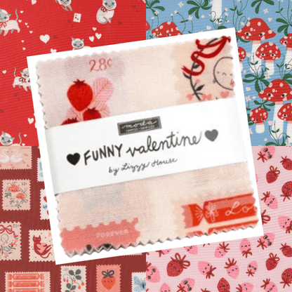 Moda Fabric Pre Cuts Moda Funny Valentine Mini Charm  - The Sewing Studio