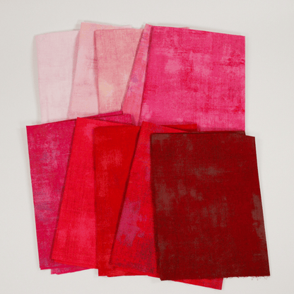 Moda Fabric Pre Cuts Moda Grunge Stitch Pink 10 Piece Fat Quarter Bundle - The Sewing Studio
