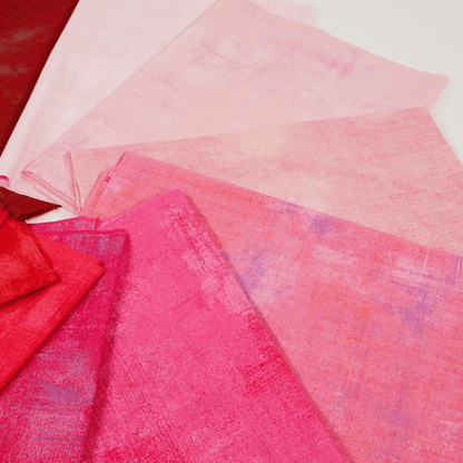 Moda Fabric Pre Cuts Moda Grunge Stitch Pink 10 Piece Fat Quarter Bundle - The Sewing Studio