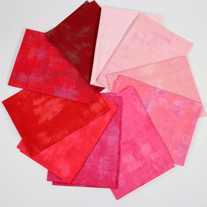 Moda Fabric Pre Cuts Moda Grunge Stitch Pink 10 Piece Fat Quarter Bundle - The Sewing Studio