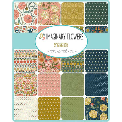 Multi-coloured Floral Moda Fabric Pre Cuts Moda Imaginary Flowers Fat Quarter Pack 31 Piece 48380AB - The Sewing Studio