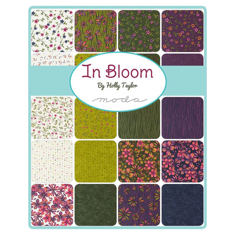 Multi-coloured Floral Moda Fabric Pre Cuts Moda In Bloom Fat Quarter Pack 26 Piece 6940AB - The Sewing Studio