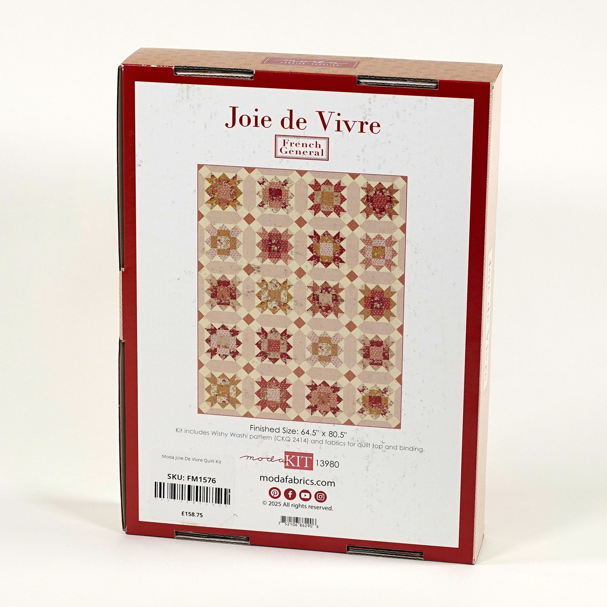 Moda Fabric Pre Cuts Moda Joie De Vivre Quilt Kit  - The Sewing Studio