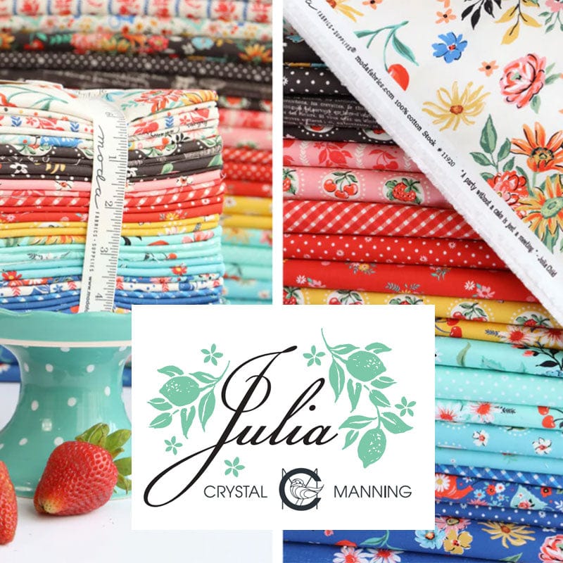 Multi-coloured Floral Moda Fabric Pre Cuts Moda Julia Charm Pack 11920PP - The Sewing Studio