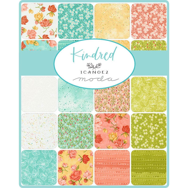 Multi-coloured Foliage, Country Moda Fabric Pre Cuts Moda Kindred Jelly Roll 36070JR - The Sewing Studio