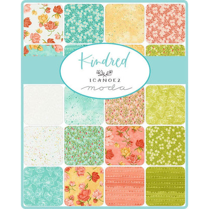 Multi-coloured Foliage, Country Moda Fabric Pre Cuts Moda Kindred Jelly Roll 36070JR - The Sewing Studio