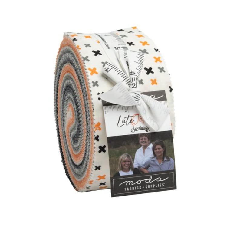 Multi-coloured Halloween Moda Fabric Pre Cuts Moda Late October Jelly Roll 55590JR - The Sewing Studio