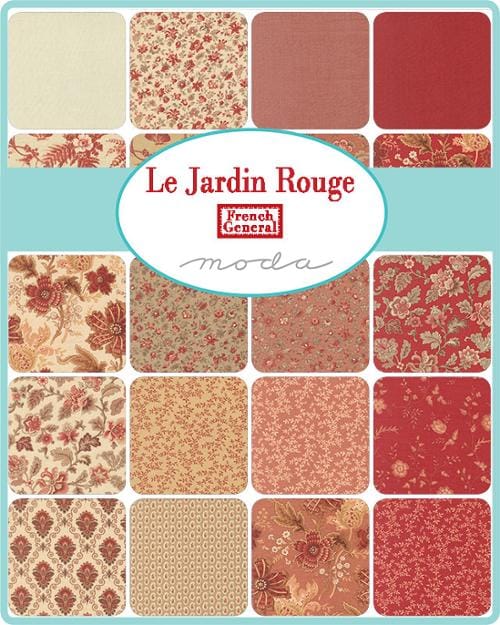 Moda Fabric Pre Cuts Moda Le Jardin Rouge Mini Charm - The Sewing Studio