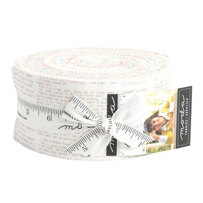 Multi-coloured Geometric Moda Fabric Pre Cuts Moda Linen Cupboard Jelly Roll 20480JR - The Sewing Studio