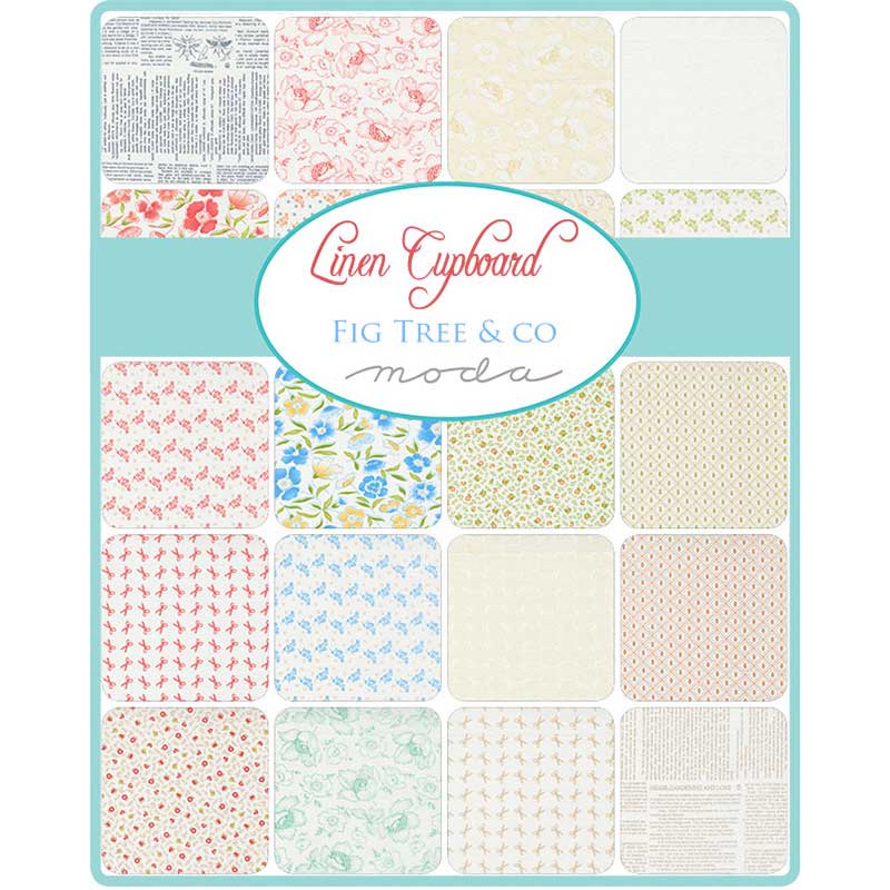 Multi-coloured Geometric Moda Fabric Pre Cuts Moda Linen Cupboard Jelly Roll 20480JR - The Sewing Studio
