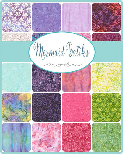 Moda Fabric Pre Cuts Moda Mermaid Batiks Charm Pack - The Sewing Studio
