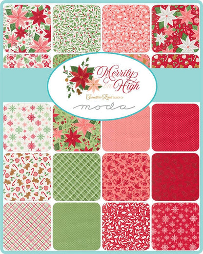 Moda Fabric Pre Cuts Moda Merrily On High Fat Quarter Bundle 25 Pieces - The Sewing Studio