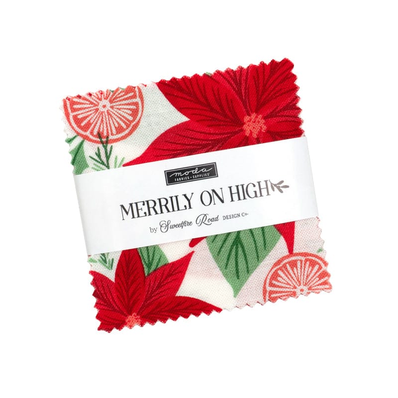 Moda Fabric Pre Cuts Moda Merrily On High Mini Charm Pack - The Sewing Studio