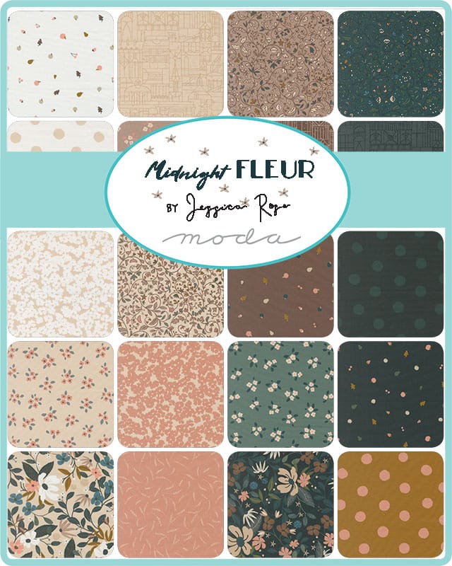 Moda Fabric Pre Cuts Moda Midnight Fleur Charm Pack - The Sewing Studio