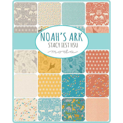 Multi-coloured Novelty, Animals, Childrens, Small Print Moda Fabric Pre Cuts Moda Noahs Ark Fat Quarter Pack 20 Piece 20870AB - The Sewing Studio