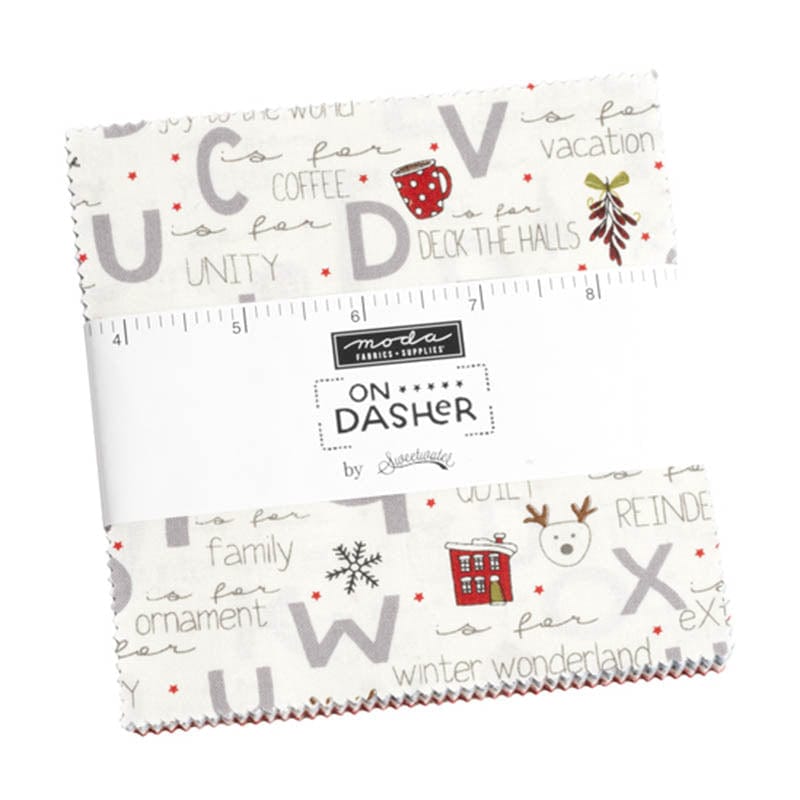 Moda Fabric Pre Cuts Moda On Dasher Charm Pack 55660PP  - The Sewing Studio