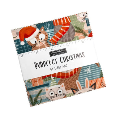 Moda Fabric Pre Cuts Moda Purrfect Christmas Charm Pack 39040PP  - The Sewing Studio for sale UK - The Sewing Studio