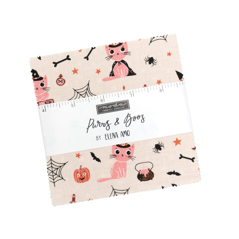Moda Fabric Pre Cuts Moda Purrs and Boos Charm Pack  - The Sewing Studio