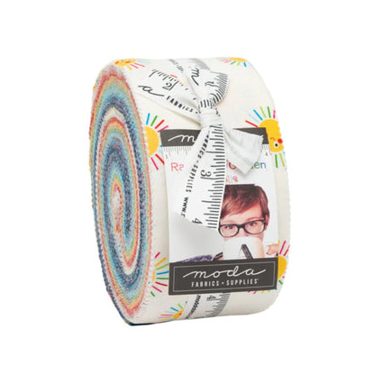 Multi-coloured Childrens Moda Fabric Pre Cuts Moda Rainbow Garden Jelly Roll 35360JR - The Sewing Studio