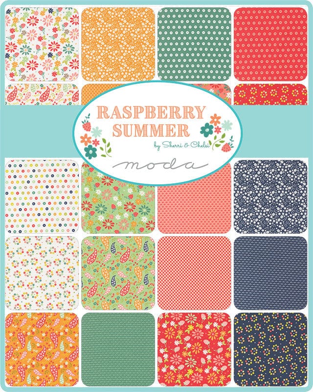 Moda Fabric Pre Cuts Moda Raspberry Summer Mini Charm Pack 37960MC  - The Sewing Studio