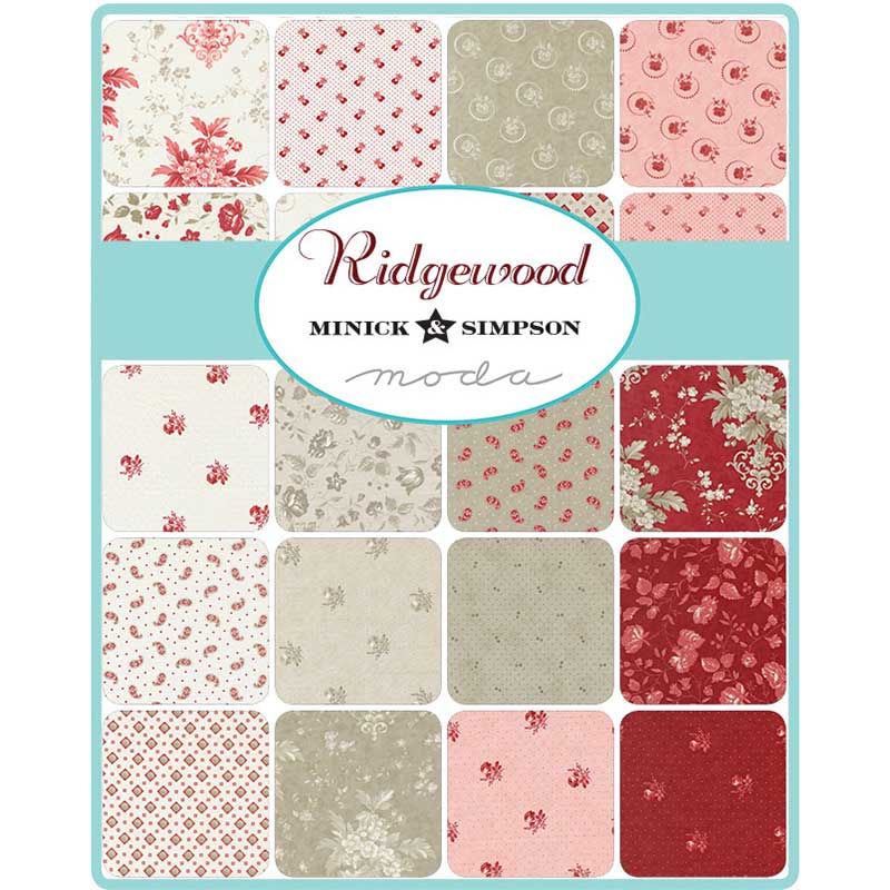 Multi-coloured Floral Moda Fabric Pre Cuts Moda Ridgewood Jelly Roll 14970JR - The Sewing Studio