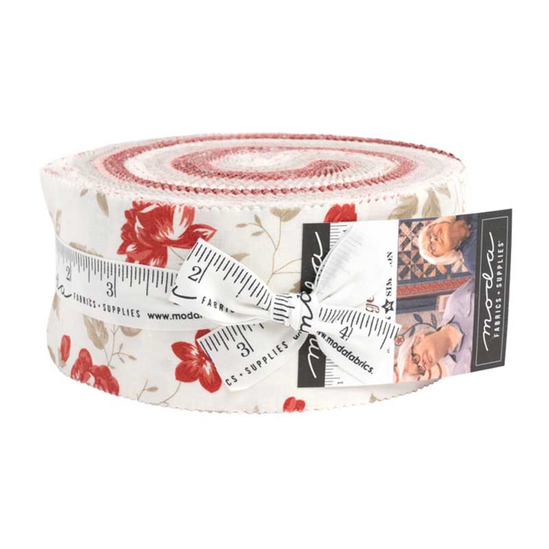 Multi-coloured Floral Moda Fabric Pre Cuts Moda Ridgewood Jelly Roll 14970JR - The Sewing Studio