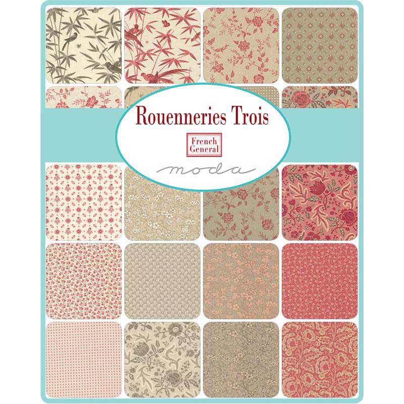 Moda Fabric Pre Cuts Moda Rouenneries Trois Fat Quarter Pack 38 Piece 13960AB  - The Sewing Studio