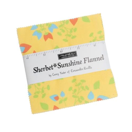Moda Fabric Pre Cuts Moda Sherbet Sunshine Flannel Charm Pack  - The Sewing Studio