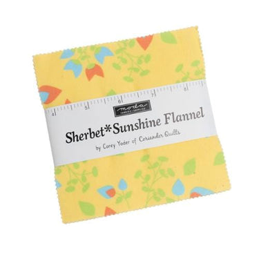 Moda Fabric Pre Cuts Moda Sherbet Sunshine Flannel Charm Pack  - The Sewing Studio for sale UK - The Sewing Studio