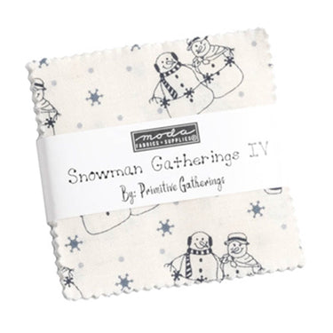 Moda Fabric Pre Cuts Moda Snowman Gatherings IV Mini Charm 49250MC  - The Sewing Studio for sale UK - The Sewing Studio