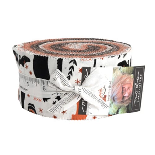 Multi-coloured Halloween Moda Fabric Pre Cuts Moda Spellbound Jelly Roll 43140JR - The Sewing Studio