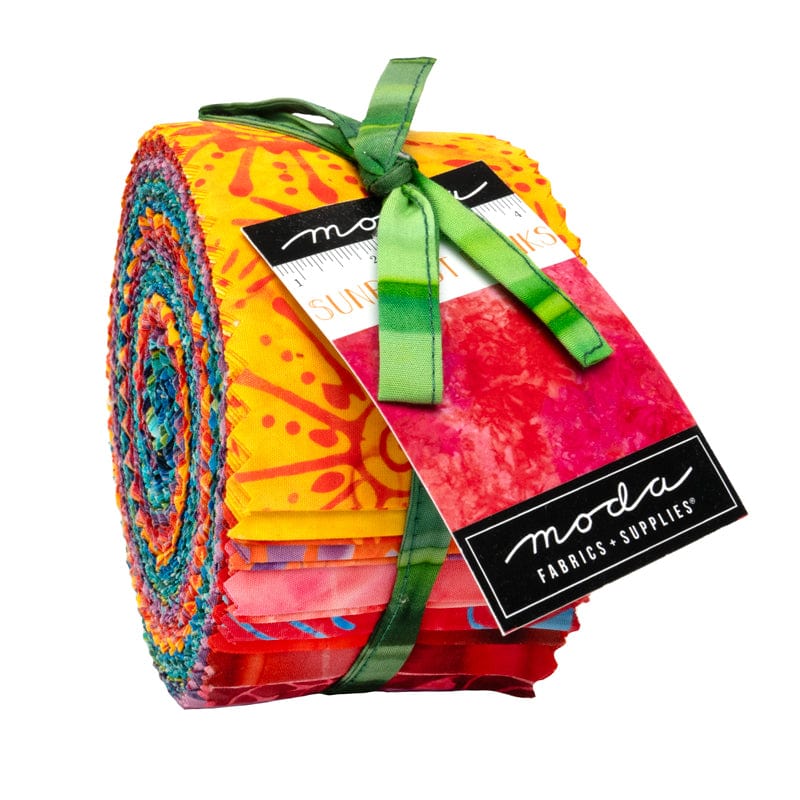 Moda Fabric Pre Cuts Moda Sunburst Batiks Jelly Roll  - The Sewing Studio