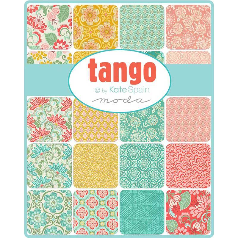 Multi-coloured Floral, Foliage Moda Fabric Pre Cuts Moda Tango Jelly Roll 27330JR - The Sewing Studio