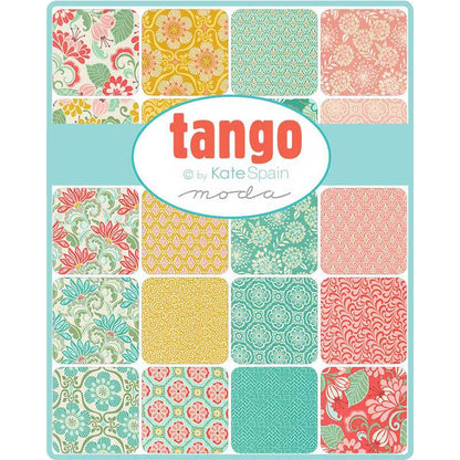 Multi-coloured Floral, Foliage Moda Fabric Pre Cuts Moda Tango Jelly Roll 27330JR - The Sewing Studio