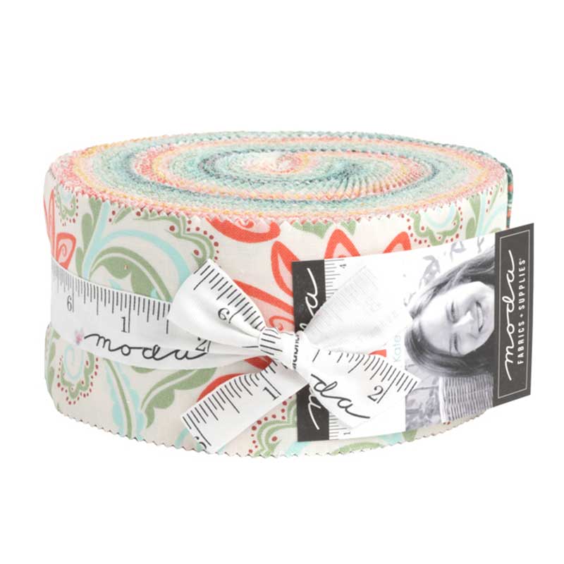 Multi-coloured Floral, Foliage Moda Fabric Pre Cuts Moda Tango Jelly Roll 27330JR - The Sewing Studio
