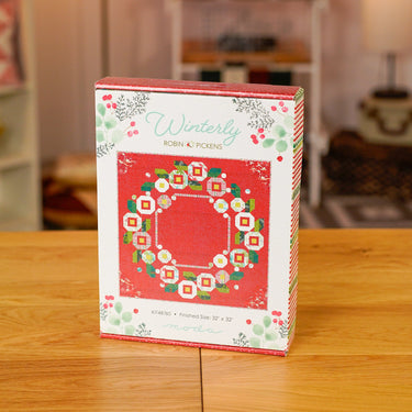 Moda Fabric Pre Cuts Moda Winterly Little Posy Wreath Quilt Kit  - The Sewing Studio for sale UK - The Sewing Studio