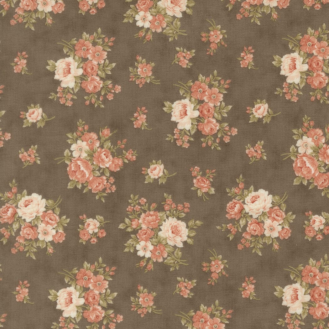 Grey Floral Moda Fabric Moda Dearly Beloved in Rose Bouquet Florals Dovetail - The Sewing Studio