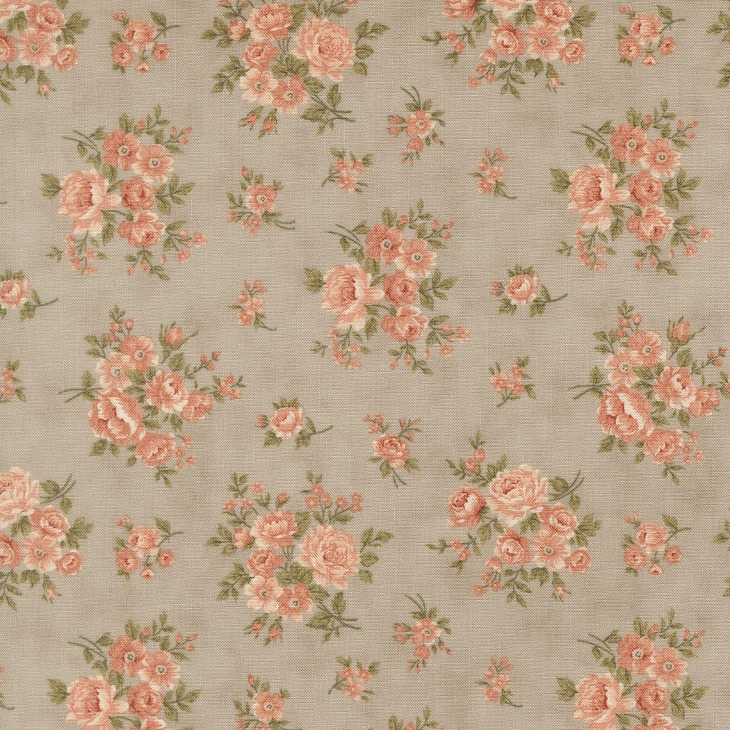 Grey Floral Moda Fabric Moda Dearly Beloved in Rose Bouquet Florals Whisper - The Sewing Studio